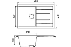 Мойка кухонная GranFest Quadro GF-Q780L песочный - 3