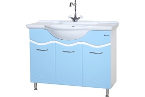 Мебель для ванной Bellezza Мари 105 белая/голубая - 3