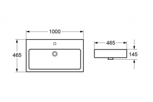 Мебельная раковина Cezares Cadro 100х46.5, белый (CZR-MIL-100-LVB) - 2