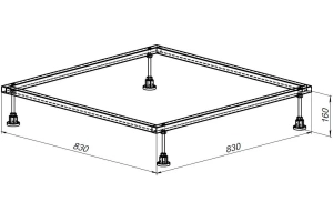 Каркас для поддона Allen Brau 90х90 хром - 2