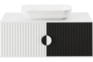 Тумба под раковину Brevita Richard 105 черно-белый (RICH-06105-24-01)