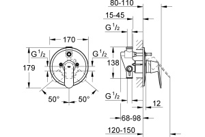Смеситель Grohe Eurosmart Cosmopolitan 32879000 С ВНУТРЕННЕЙ ЧАСТЬЮ - 3