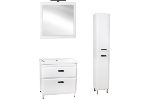Тумба с раковиной Style Line Лотос 80 Люкс Plus напольная, белая - 3