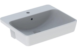 500.681.01.1 Geberit VariForm Раковина полувстраиваемая в столешницу квадратной формы, 55х45 см, с отв. под смеситель, с отв. перелива