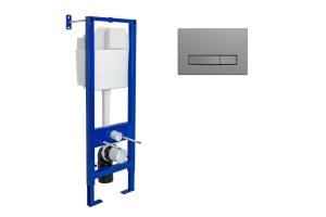 Инсталляция для унитазов Berges Atom с кнопкой смыва хром