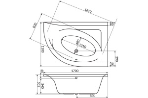 Ванна акриловая Excellent Aquarella R 170x110 белый - 2