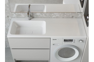 Раковина Stella Polar Kamilla 130 L на стиральную машину белый - 3