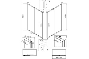 Душевая дверь Veconi Vianno 100, черный (VN46B-100-01-C5) - 2