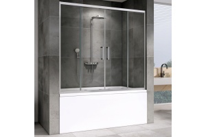 Шторка на ванну ABBER Schwarzer Diamant 170х140 хром (AG57170)