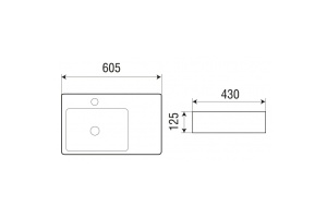 Раковина накладная Weltwasser WW ELBACH 2223 L 60.5 белый (10000004573) - 2