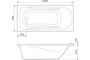 Акриловая ванна Am.Pm Sense new 150х70 - 2