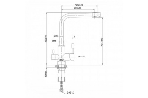 Смеситель для кухни Lemark Expert графит (LM5061GMN) - 2