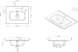 Мебельная раковина Belbagno 50х39 белый (BB500/390ETL) - 3
