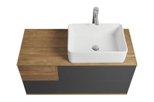 Тумба с раковиной Mila 50 Aquaton Терра 85 светлое дерево-серый - 3