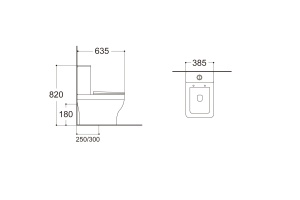 Унитаз напольный безободковый с бачком AQUATEK АМАДЕО 635*385*820, тонкое сиденье с механизмом плавного закрывания, крепеж AQ2914-00 - 2