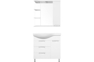 Мебель для ванной Style Line Жасмин 82 R белая, с бельевой корзиной