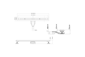 Душевой лоток Esbano Slim 80 золото матовый - 2