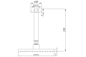 Верхний душ E.C.A. Tiera 102145032C1EX черный матовый - 2