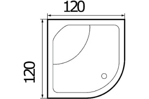 Ванна акриловая полукруглая River Wemor 120/120/55 C (10000000609) - 2