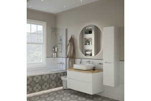 Тумба с раковиной STWORKI Берген 100 белая со светлой столешницей, Soul 1 - 3