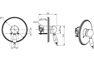 Смеситель Boheme Tradizionale Chromo 265 С ВНУТРЕННЕЙ ЧАСТЬЮ, для душа - 2