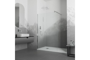 Душевая перегородка RGW WA-002 70х195 профиль хром стекло матовое - 2