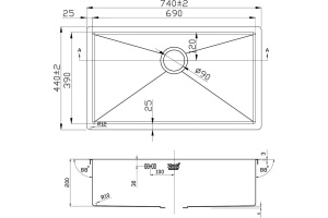 Мойка кухонная Zorg Inox R 7444 - 2
