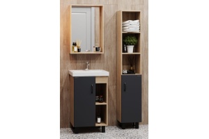 Тумба под раковину Onika Тимбер 50 серый/дуб сонома (105037) - 3