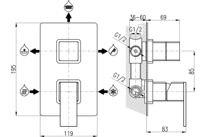 Смеситель для ванны с душем Rav Slezak Loira хром - 2