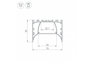 Профиль Arlight ARH-Power-7555-Comfort-2000 Anod 036355 - 2