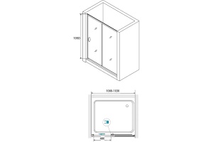 Душевая дверь RGW Passage PA-016 100х195 профиль хром стекло прозрачное - 3