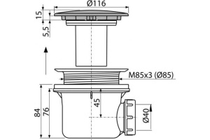 Сифон для поддона AlcaPlast A49 Antic - 2