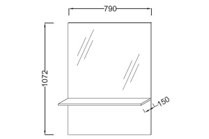 Зеркало Jacob Delafon Struktura 80 темное дерево - 2