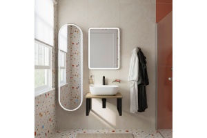 Мебель для ванной DIWO Элиста 60 светлое дерево, с раковиной Moduo 50 Square