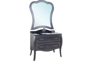 Мебель для ванной Bellezza Грация Люкс 90 черная патина серебро