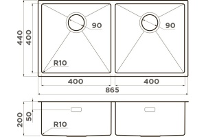 Мойка кухонная Omoikiri Taki нержавеющая сталь (4993791) - 2