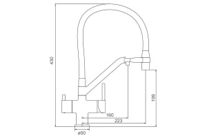 Смеситель для кухни Gappo хром с черным изливом - 2