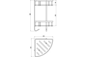 Полка двойная Rav Slezak Yukon угловая черный матовый - 2