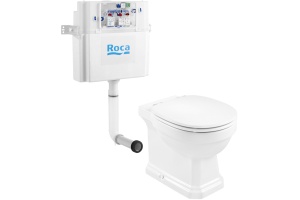 Комплект Унитаз приставной Roca Carmen 3440A9000 белый с крышкой-сиденьем + Смывной бачок скрытого монтажа Roca Basic tank 890090200