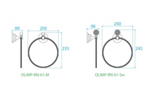 Полотенцедержатель Cezares OLIMP (OLIMP-RN-03/24-Sw) - 3