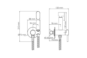 NEW A70338 Встраиваемый смеситель для душа с гигиенической лейкой - 3