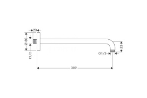 Кронштейн для верхнего душа Hansgrohe шлифованный черный хром - 2