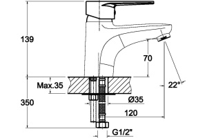 Смеситель Orange Otto M22-022cr для раковины с гигиеническим душем - 2