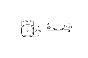 Накладная раковина Roca Inspira square 37 см (327502000) - 3