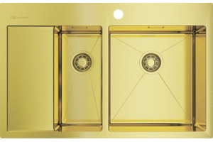 Мойка кухонная Omoikiri Akisame 78-2-LG-R светлое золото