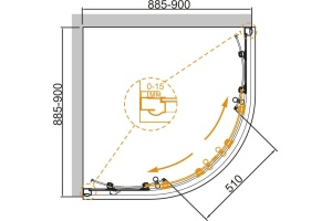 Душевой уголок Cezares Giubileo R2 90 scorrevole C G - 3