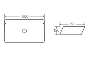 Раковина накладная Ceramalux N 60 белый (2243) - 2