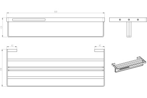 Полка Boheme Q 10947-CR-B для полотенец - 2