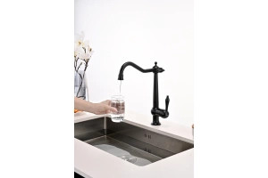 Смеситель для кухни Paulmark Retro темно - серый матовый - 2