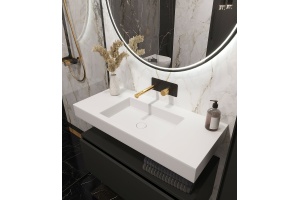 Раковина - столешница Armadi Art Flat 100 белый матовый - 2